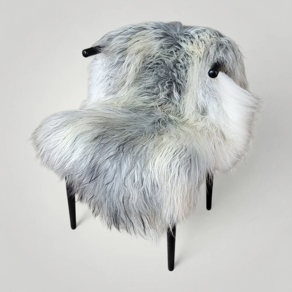 Genuine Icelandic Sheepskin Rug Gray Pelt Throw 53